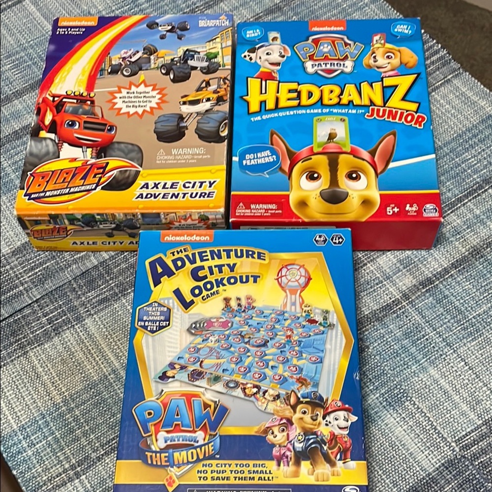 3 Toddler Games 2 Paw Patrol, 1 Blaze and the Monster Machines